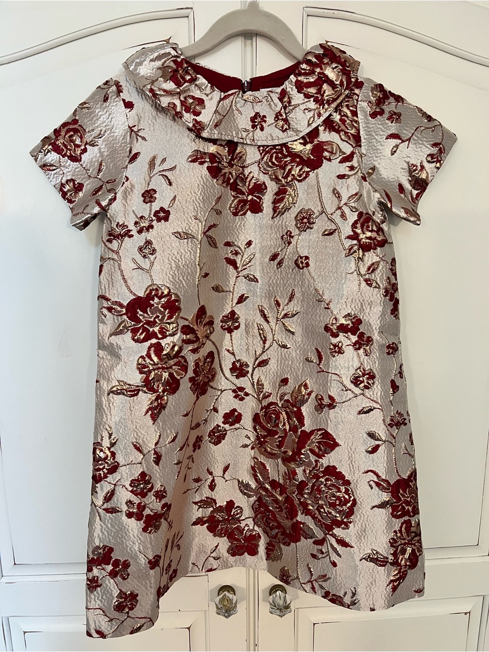 Girls' Metallic Floral Party Dress